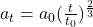 a_t = a_0(\frac{t}{t_0})^{\frac{2}{3}}